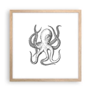 Affisch i ram av ljusek - Dansar med vågorna - 40x40 cm