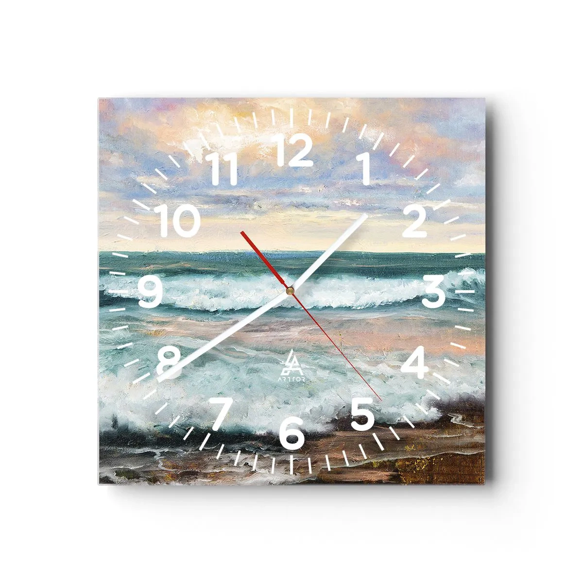 Väggklocka - Klocka på glas - Här kan du släta ut din själ - 40x40 cm