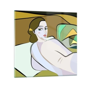 Glastavla - Bild på glas - Intim porträtt - 50x50 cm