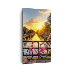 Canvastavla - Bild på duk - Vårmorgon i Amsterdam - 45x80 cm