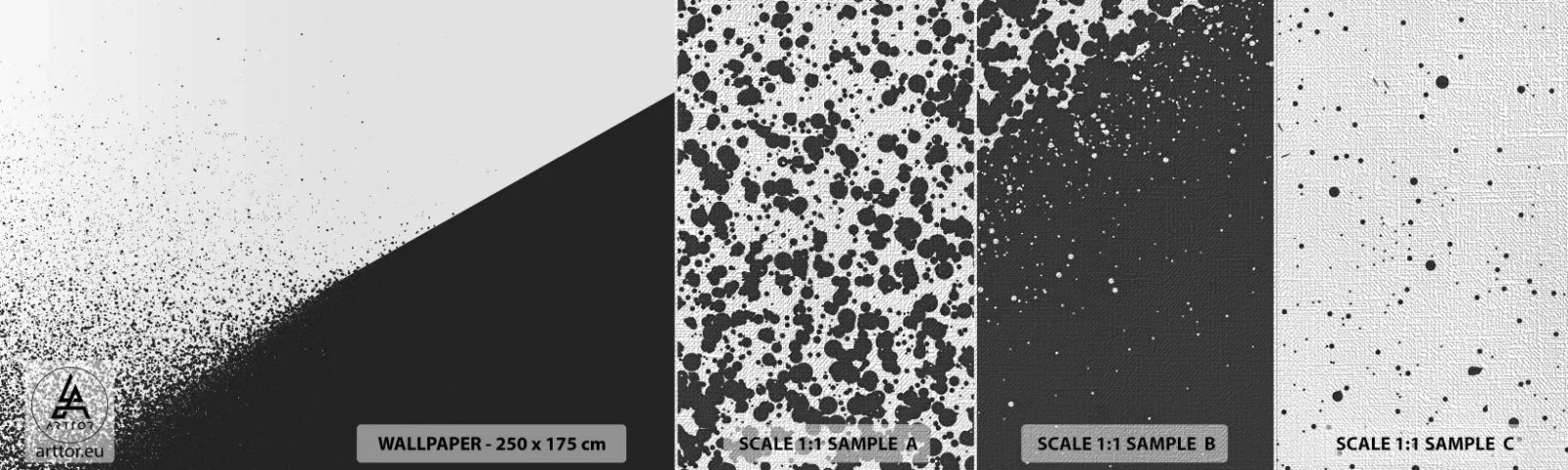 Provbit av fototapet Premium Canvas - Snabbare, mer - Abstraktion, Grafik, Svartvitt - 100x30 cm