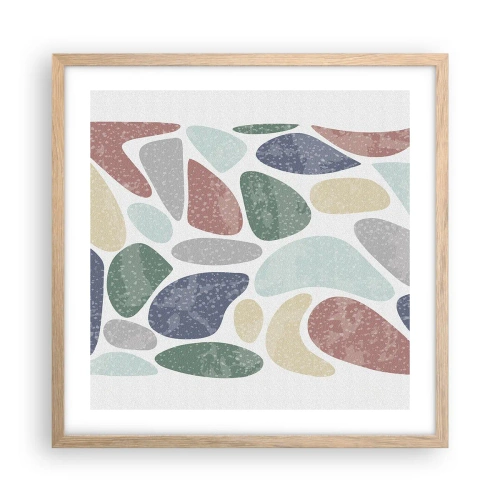 Affisch i ram av ljusek - Mosaik av pulveriserade färger - 50x50 cm
