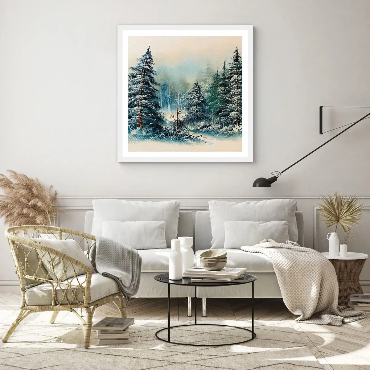 Affisch i vit ram - Redo för Julen - 40x40 cm