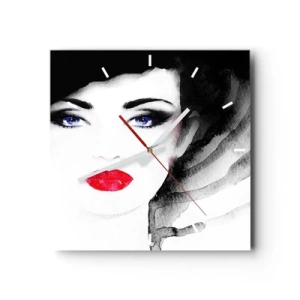 Väggklocka - Klocka på glas - Avvisar och kallar - 40x40 cm