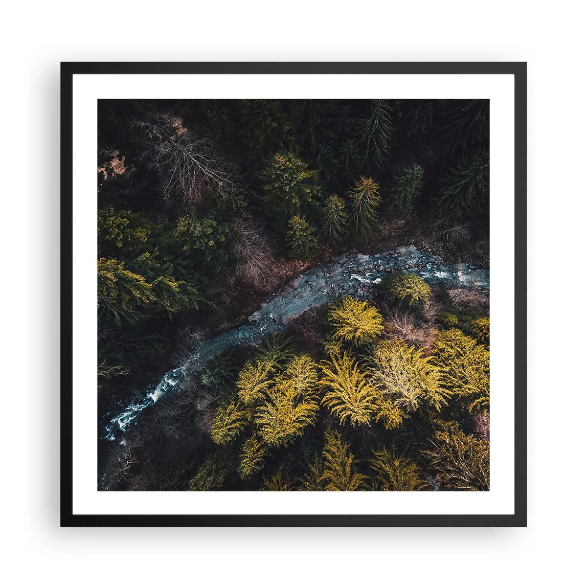 Affisch i svart ram - Snabbt, allt snabbare - 60x60 cm