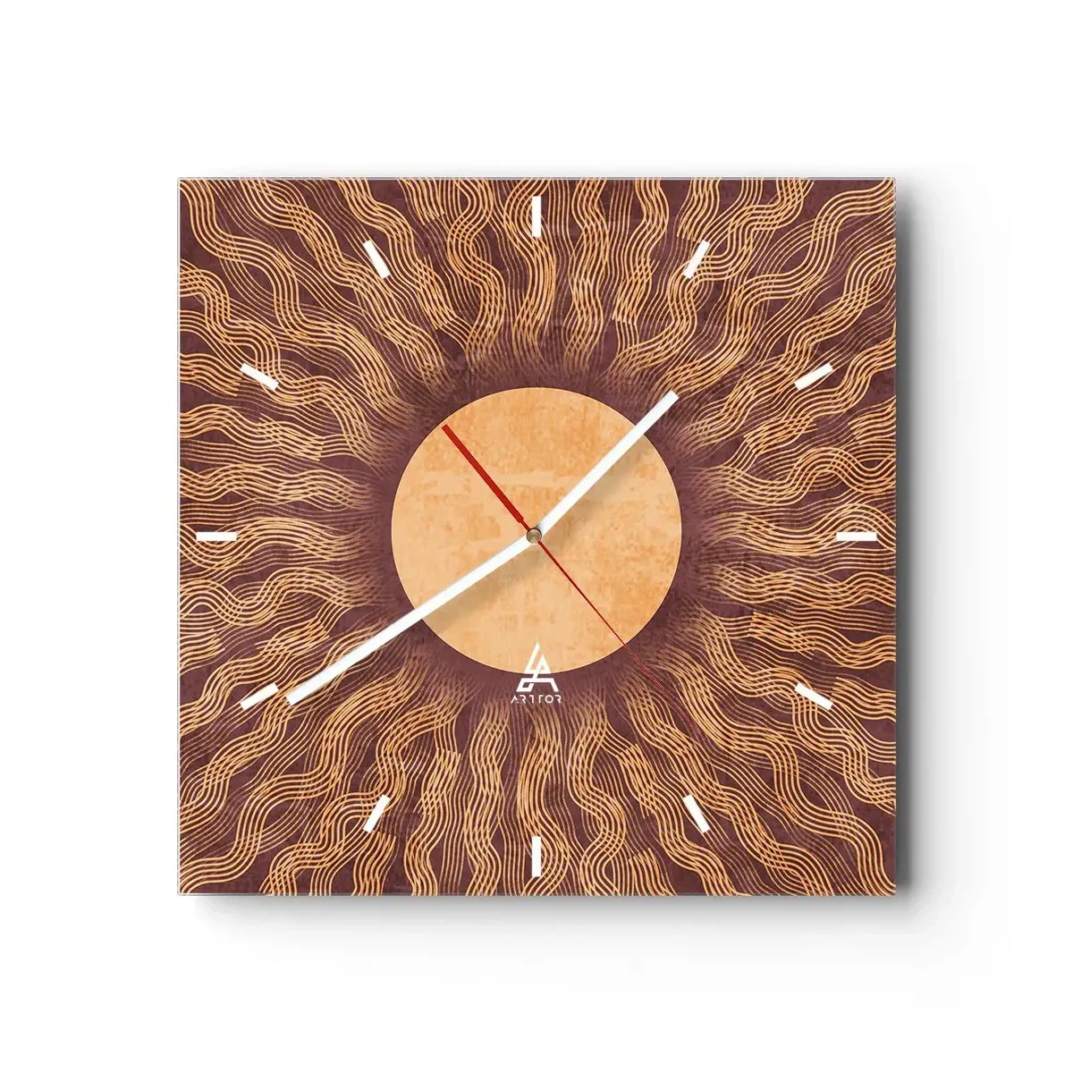 Väggklocka - Klocka på glas - Solikon - 40x40 cm