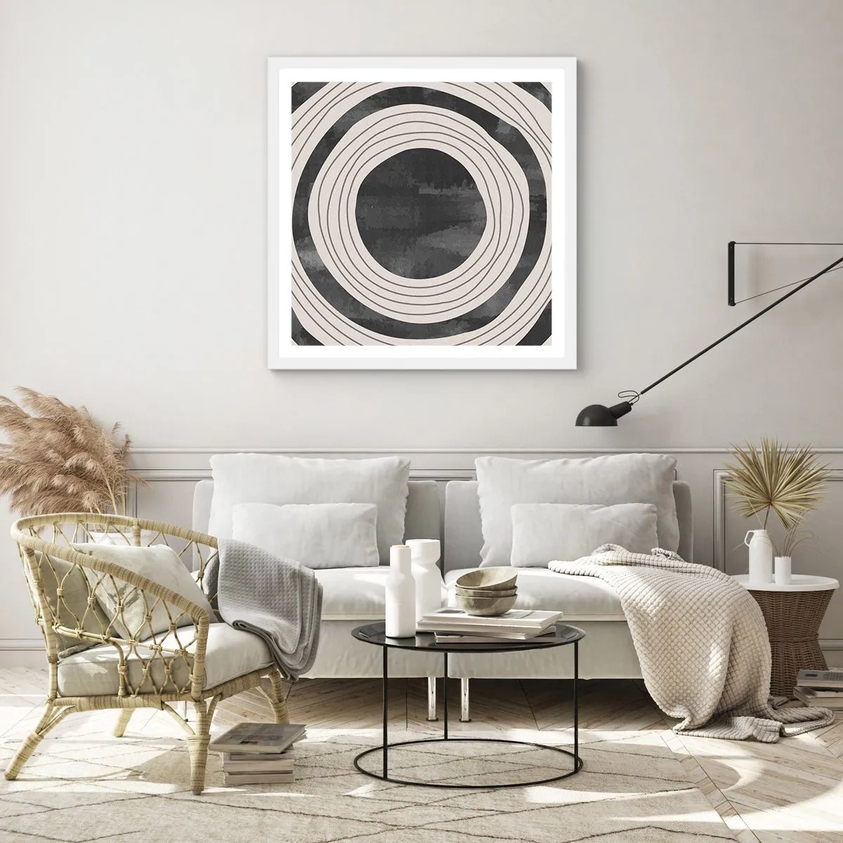 Affisch i vit ram - I själva kärnan - 60x60 cm
