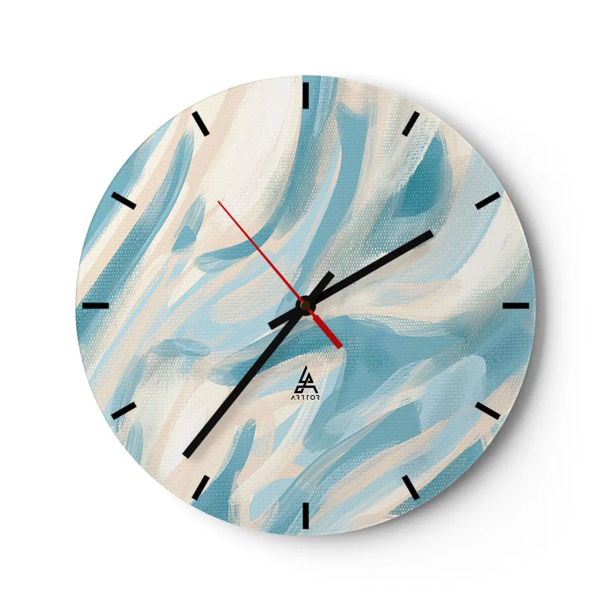 Väggklocka - Klocka på glas - Vårvindar - 40x40 cm