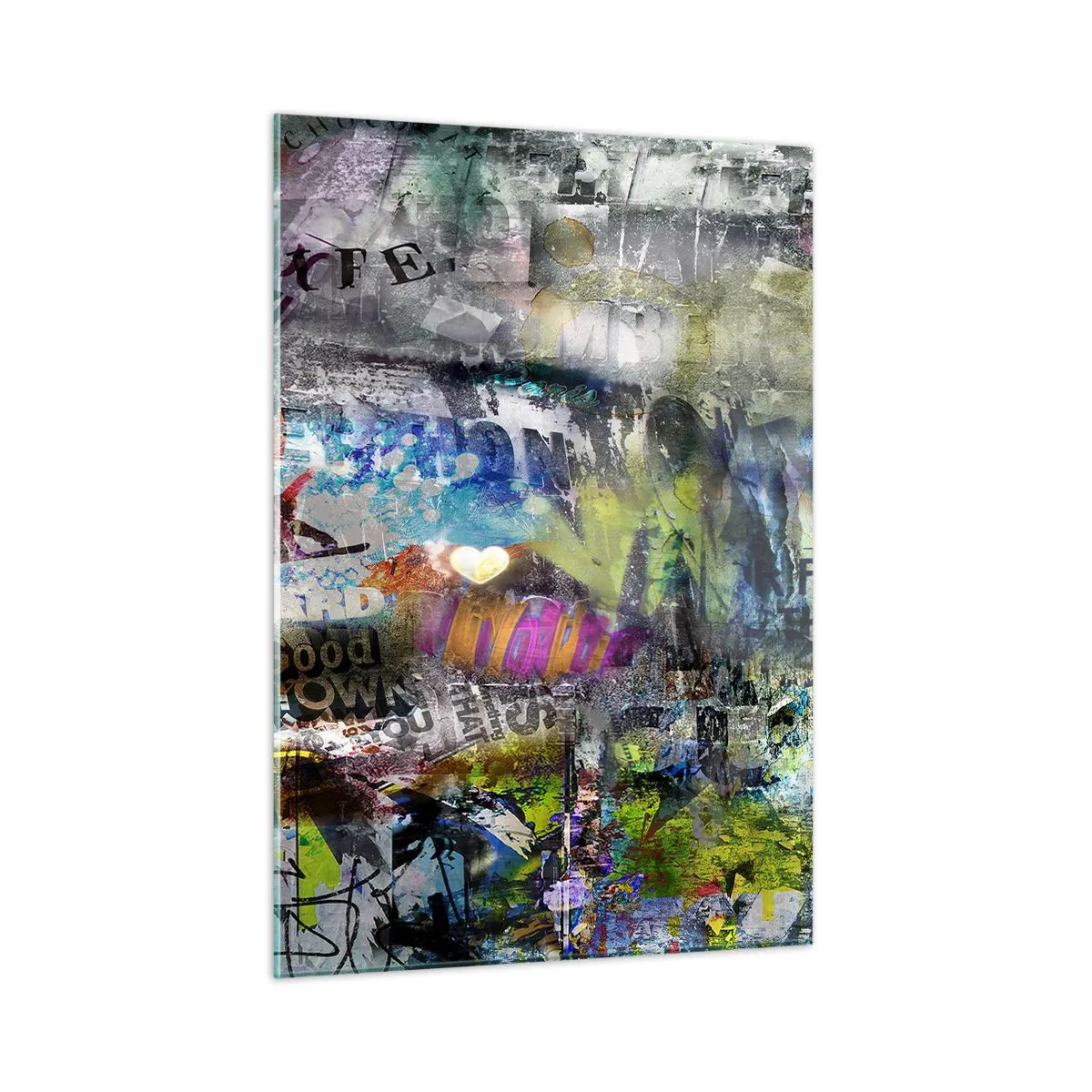 Glastavla - Bild på glas - Collage med minnen - 50x70 cm