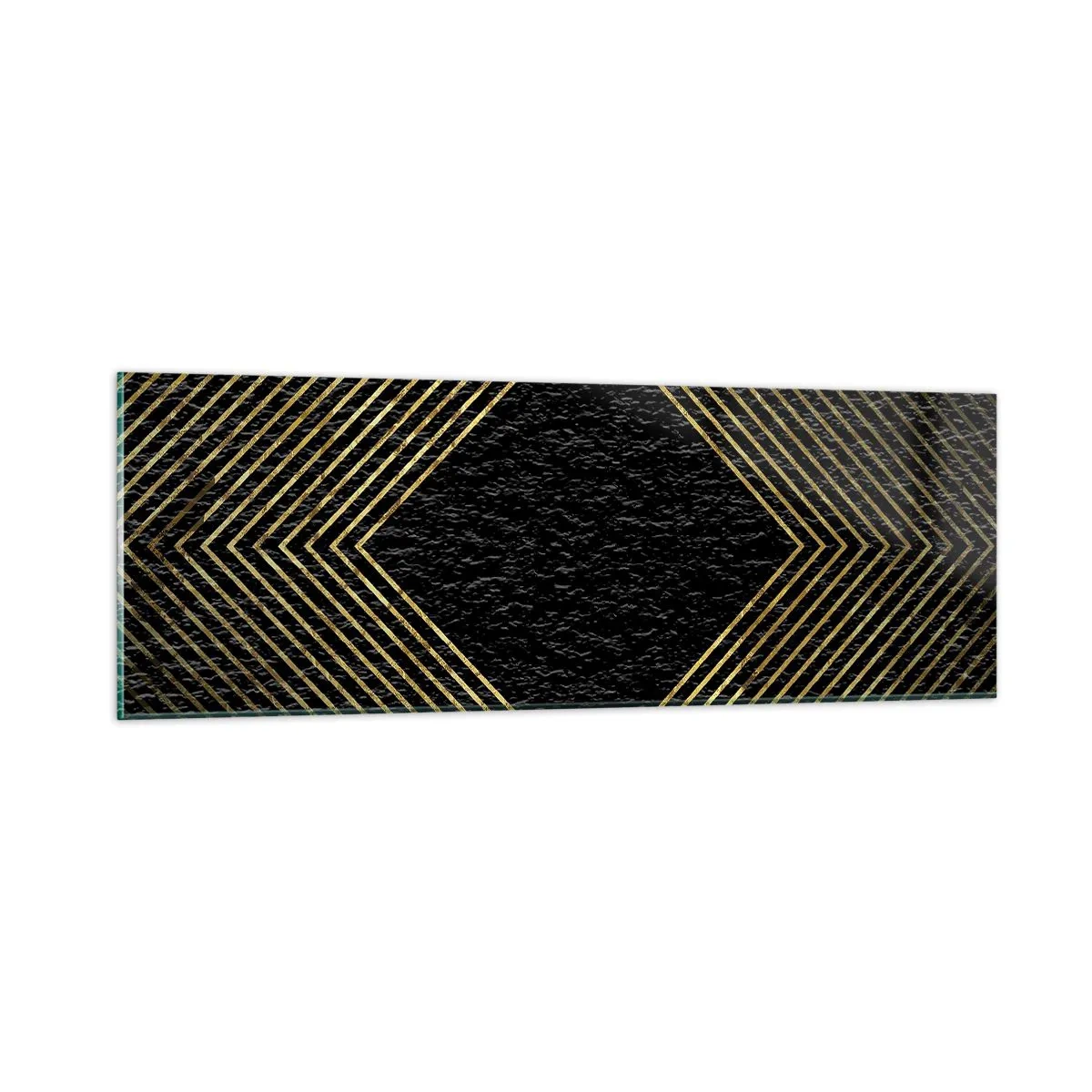Glastavla - Bild på glas - Geometri i glamourstil - 90x30 cm
