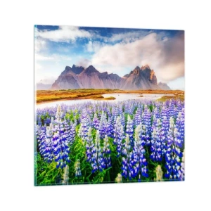 Glastavla - Bild på glas - Styrka och stränghet bredvid mildhet - 70x70 cm