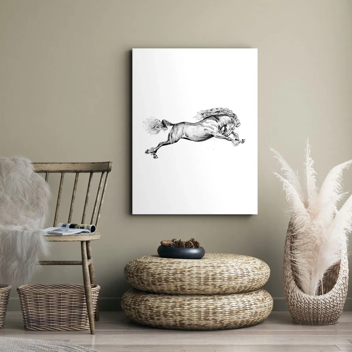 Canvastavla - Bild på duk - Fångad i galopplopp - 50x70 cm