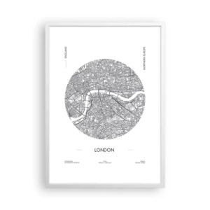 Affisch i vit ram - Londons anatomi - 50x70 cm