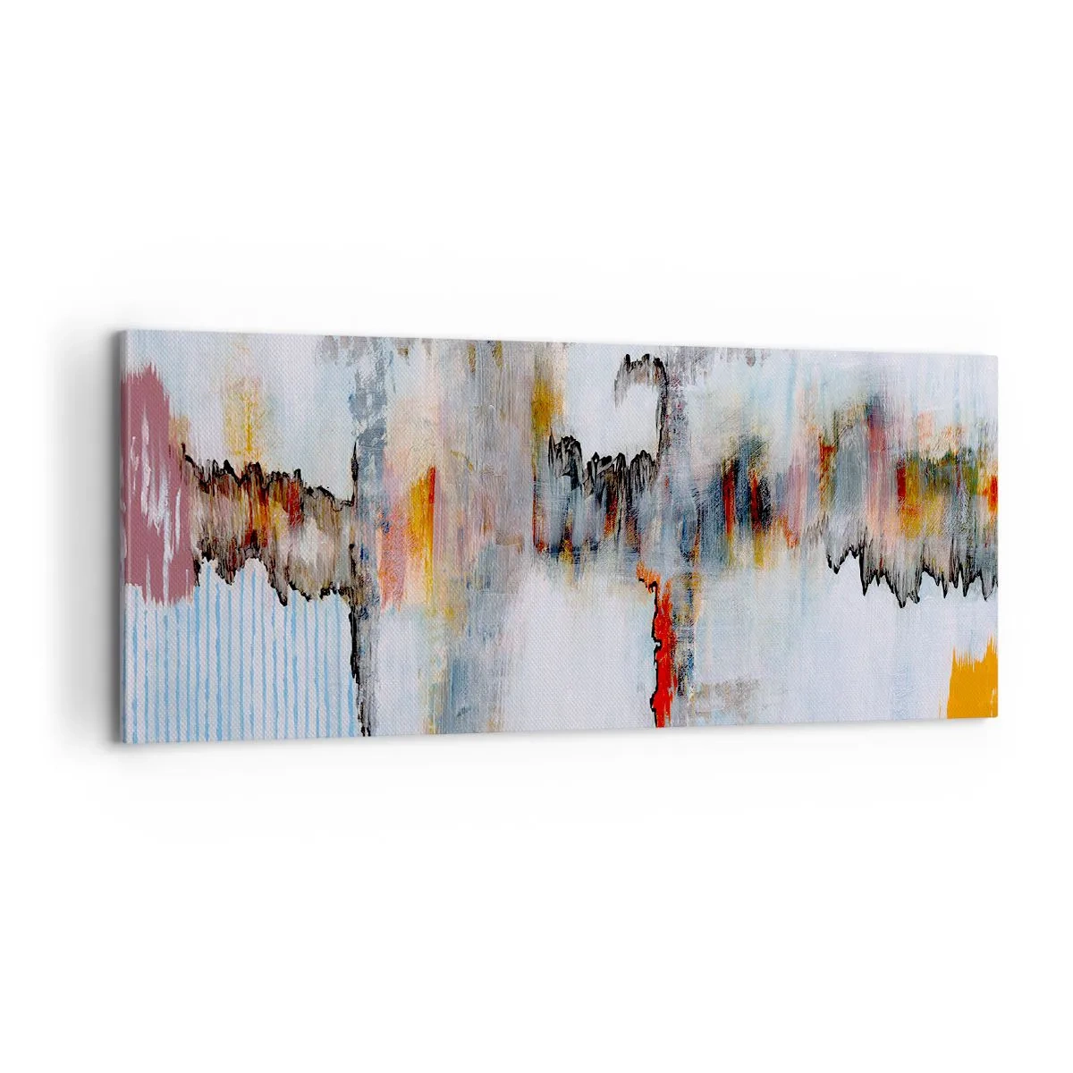 Canvastavla - Bild på duk - Med pinne på vatten - 100x40 cm