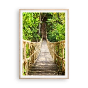 Affisch i ram av ljusek - Upphängd i grönskan - 70x100 cm