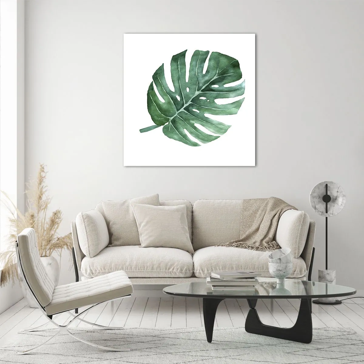 Glastavla - Bild på glas - Grönt koncept - 50x50 cm