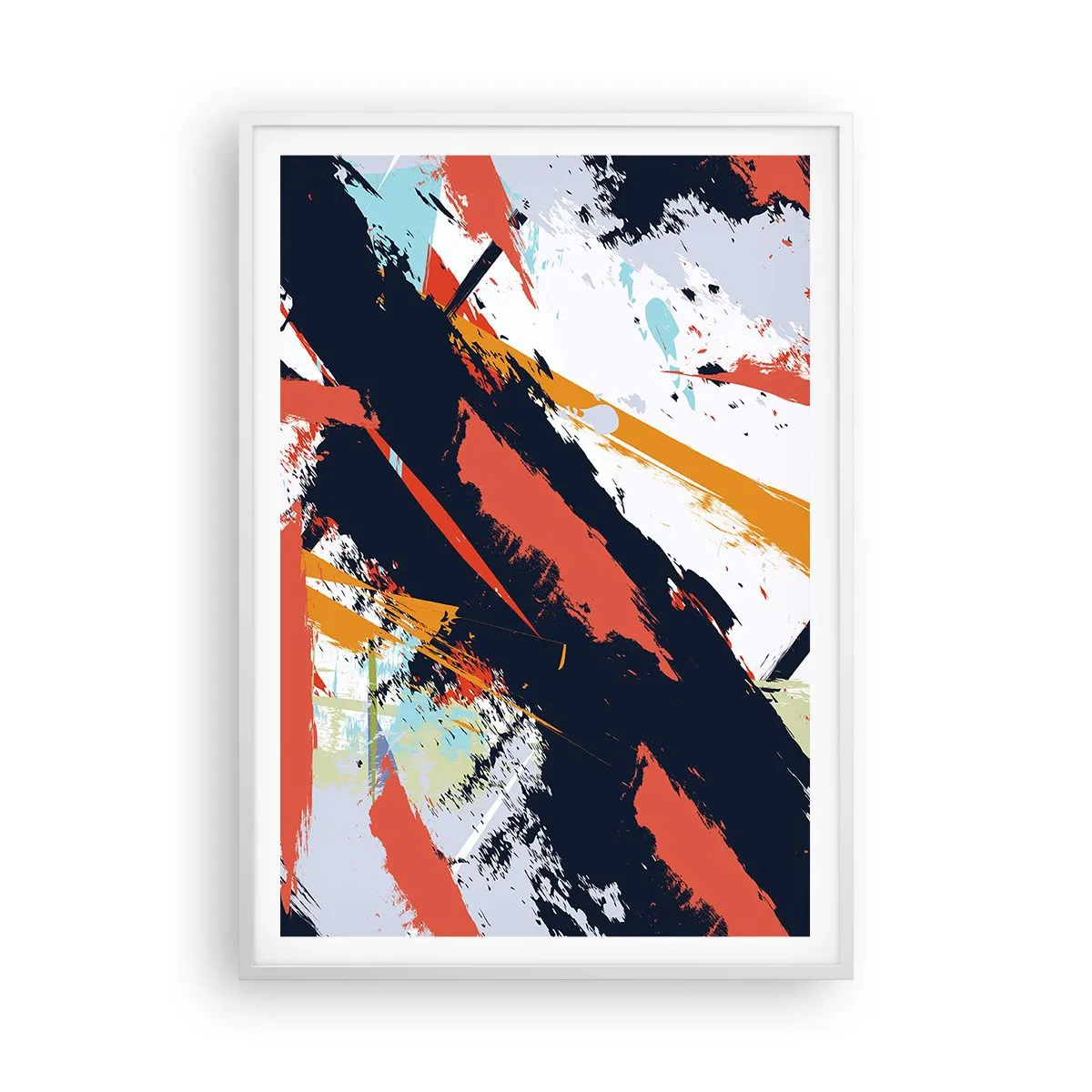 Affisch i vit ram - Dynamisk komposition - 70x100 cm