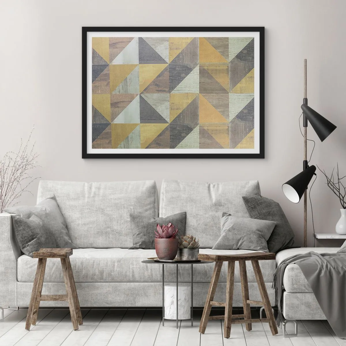 Affisch i svart ram - Under triangelns vinkel - 50x40 cm