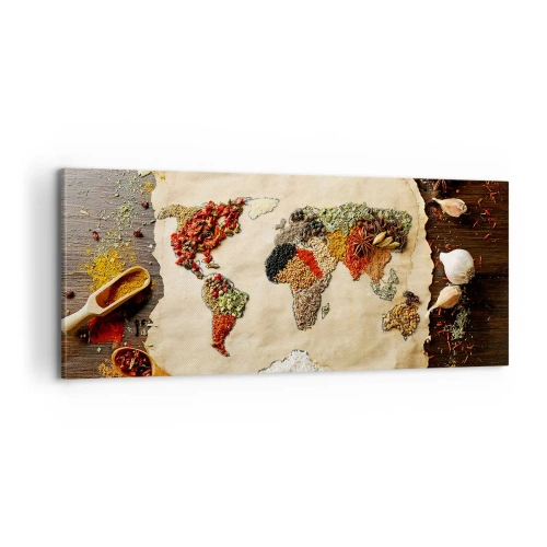 Canvastavla - Bild på duk - Världens alla smaker - 100x40 cm