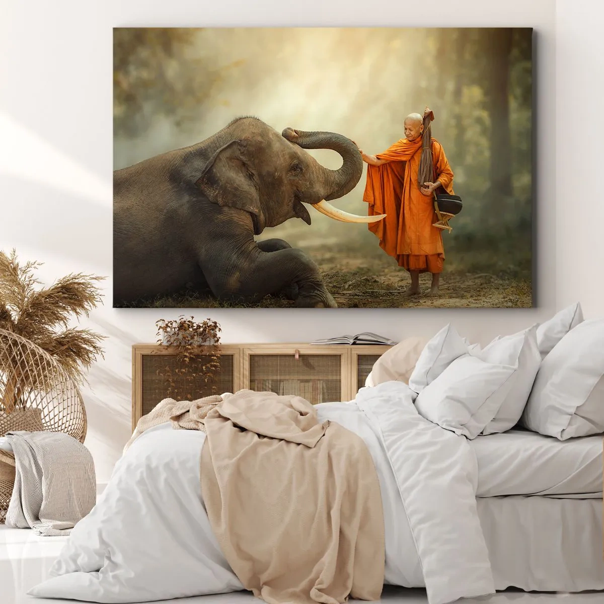 Canvastavla - Bild på duk - Ett möte under resan - 120x80 cm