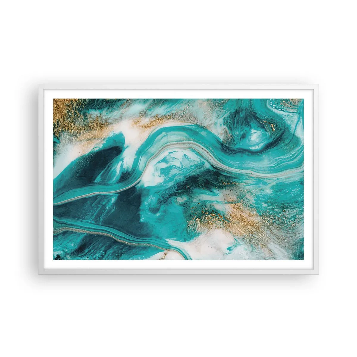 Affisch i vit ram - Guldflod - 91x61 cm