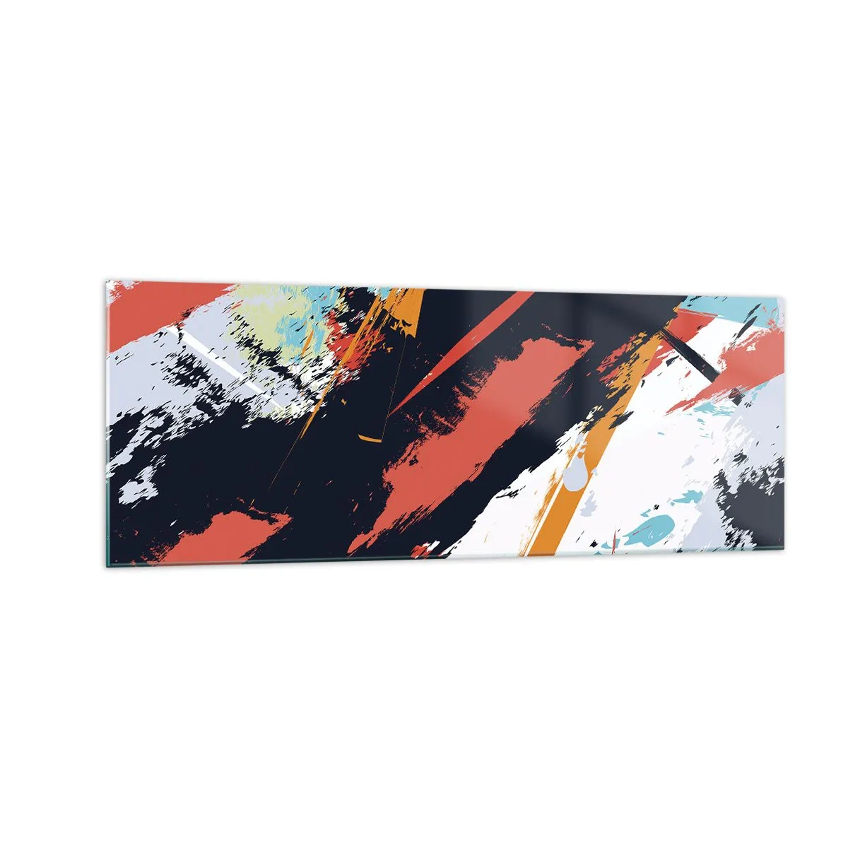 Glastavla - Bild på glas - Dynamisk komposition - 140x50 cm