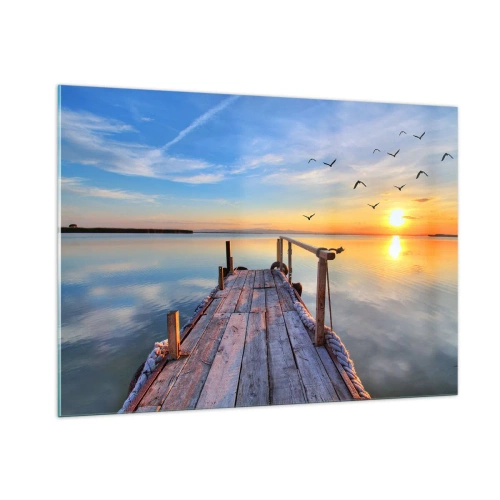 Glastavla - Bild på glas - Gå mot solen - 100x70 cm