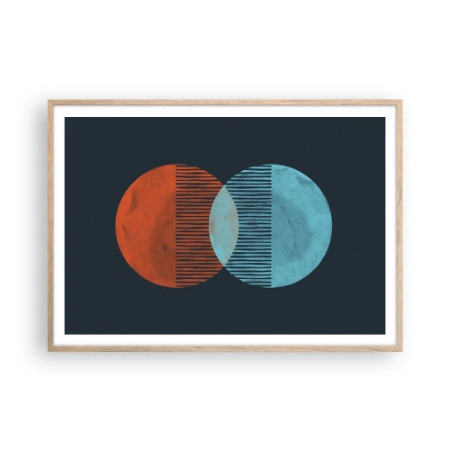 Affisch i ram av ljusek - Astronomisk fantasi - 100x70 cm