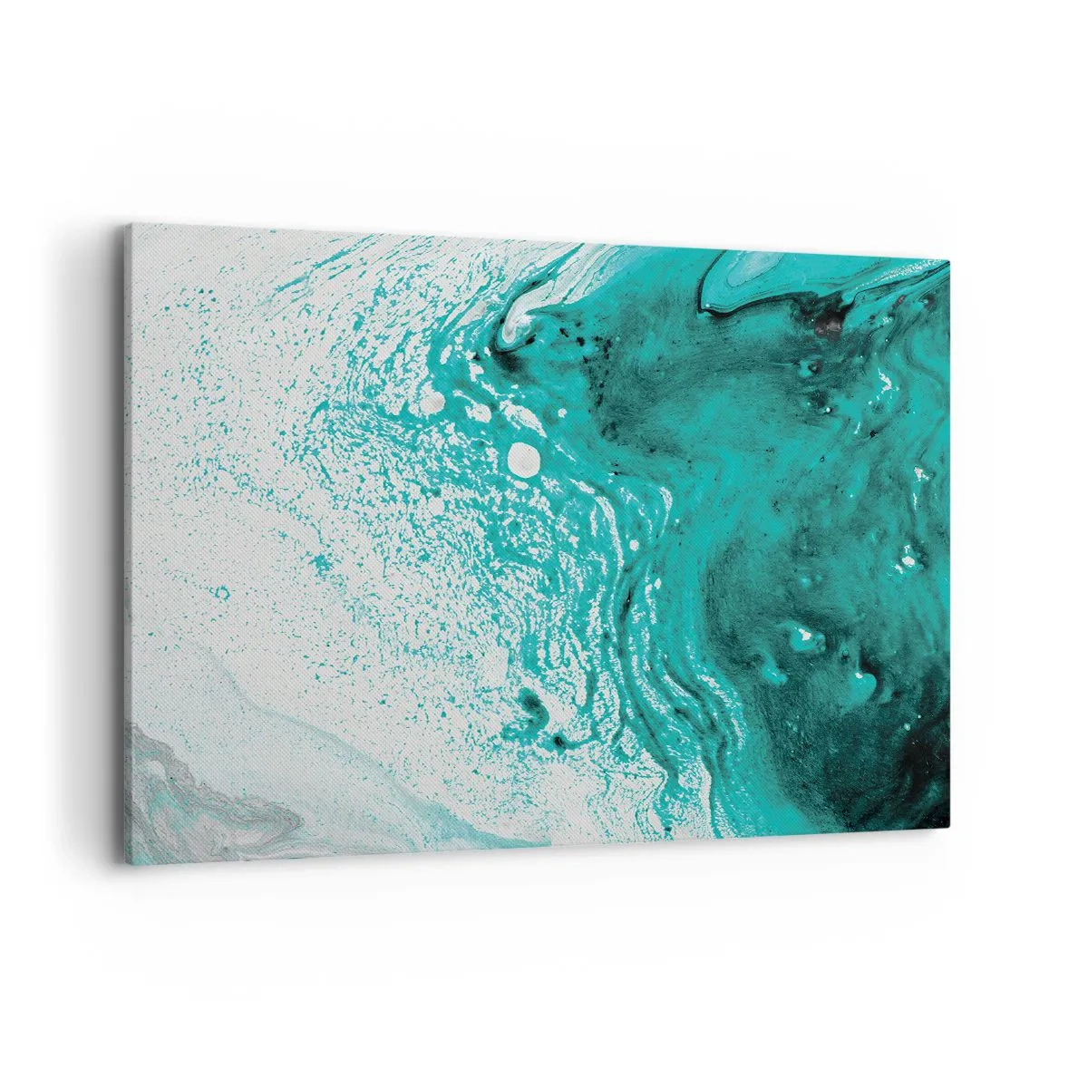 Canvastavla - Bild på duk - Smälta sig in i vitt och turkos - 100x70 cm
