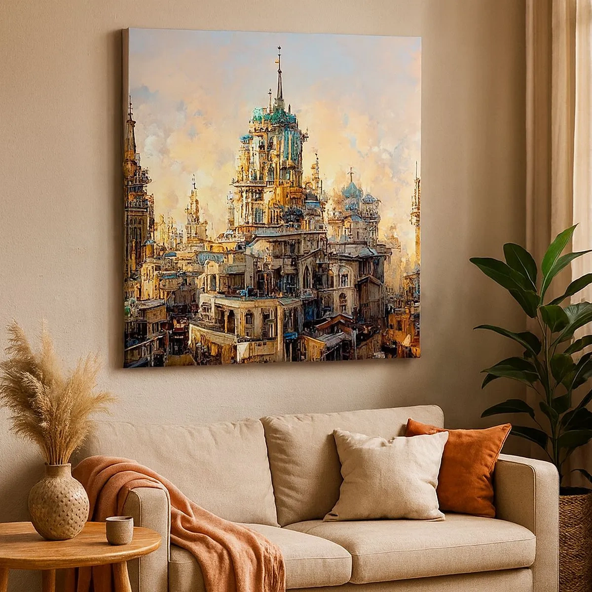 Canvastavla - Bild på duk - Städernas stad - 30x30 cm