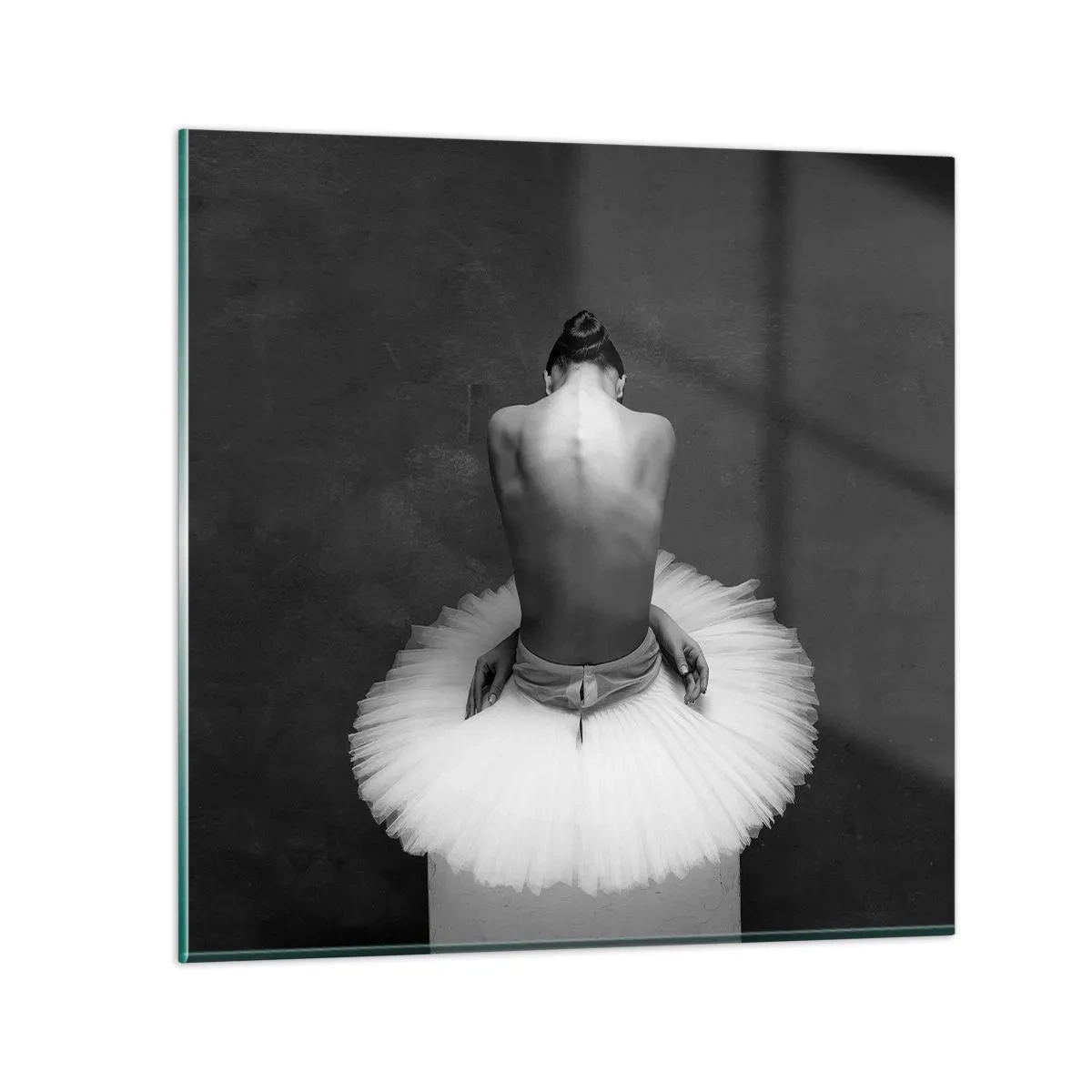 Glastavla - Bild på glas - Hon blommar ut - 50x50 cm