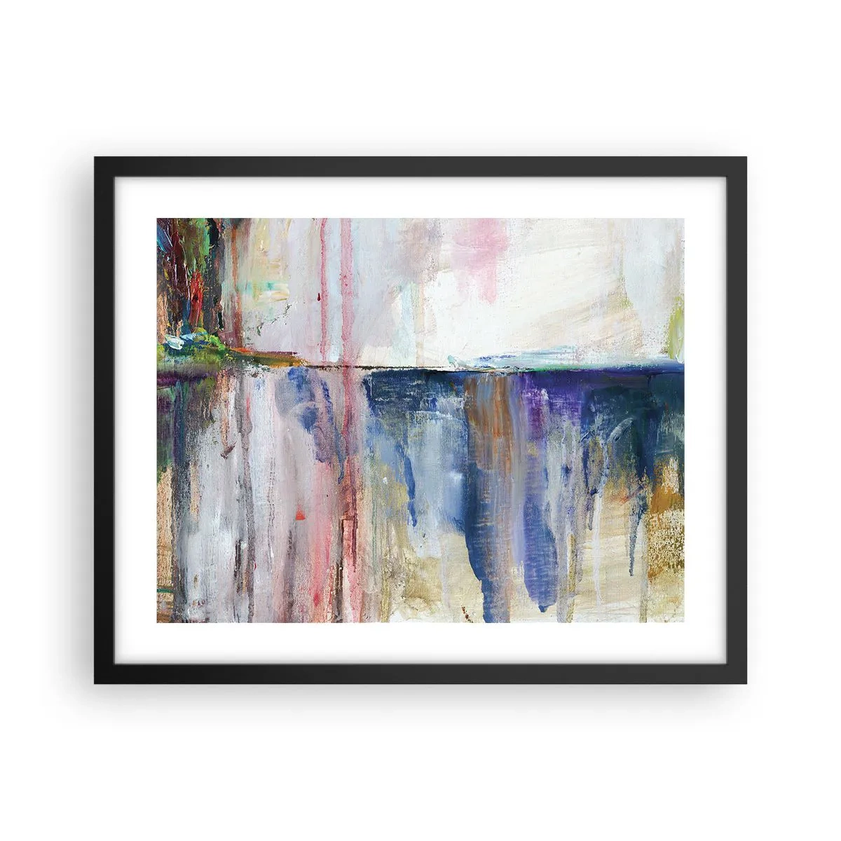 Affisch i svart ram - Färgrika intryck och associationer - 50x40 cm
