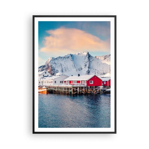 Affisch i svart ram - Nordligt gömställe - 70x100 cm