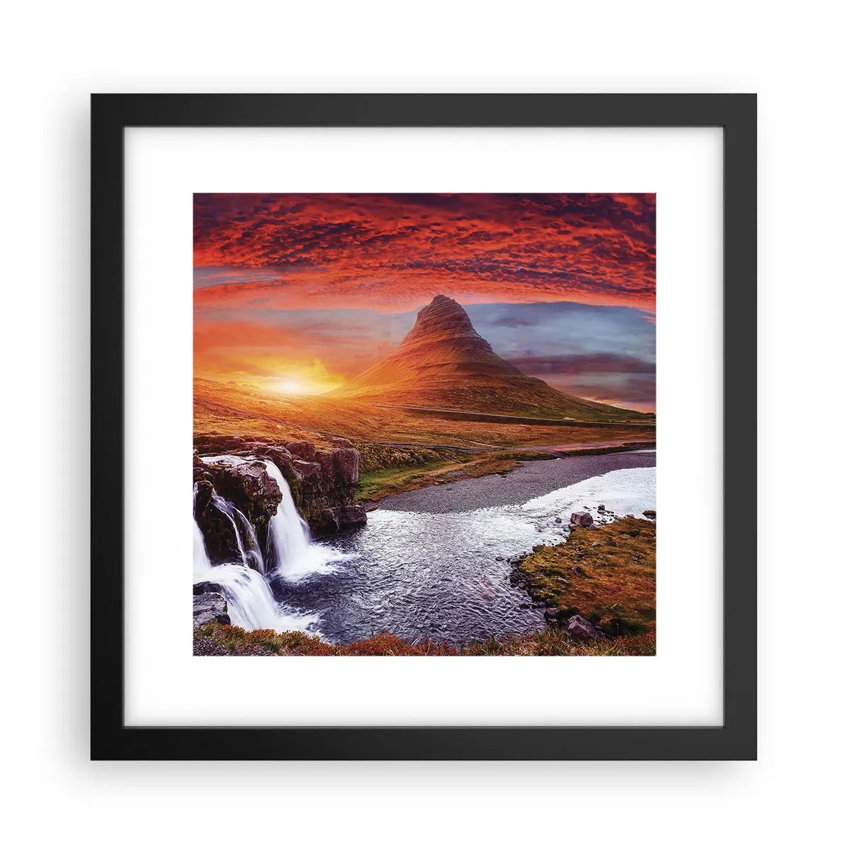 Affisch i svart ram - Utsikt över Midgård - 30x30 cm
