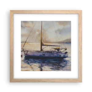 Affisch i ram av ljusek - Kväll i viken - 30x30 cm