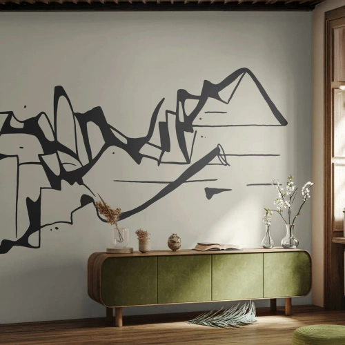 Självhäftande Fototapet Deluxe Sticker - Kanske ett landskap - Minimalism, Bit, Linje - 400x280 cm