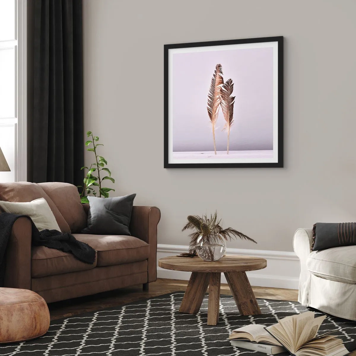 Affisch i svart ram - Mot intet - 60x60 cm