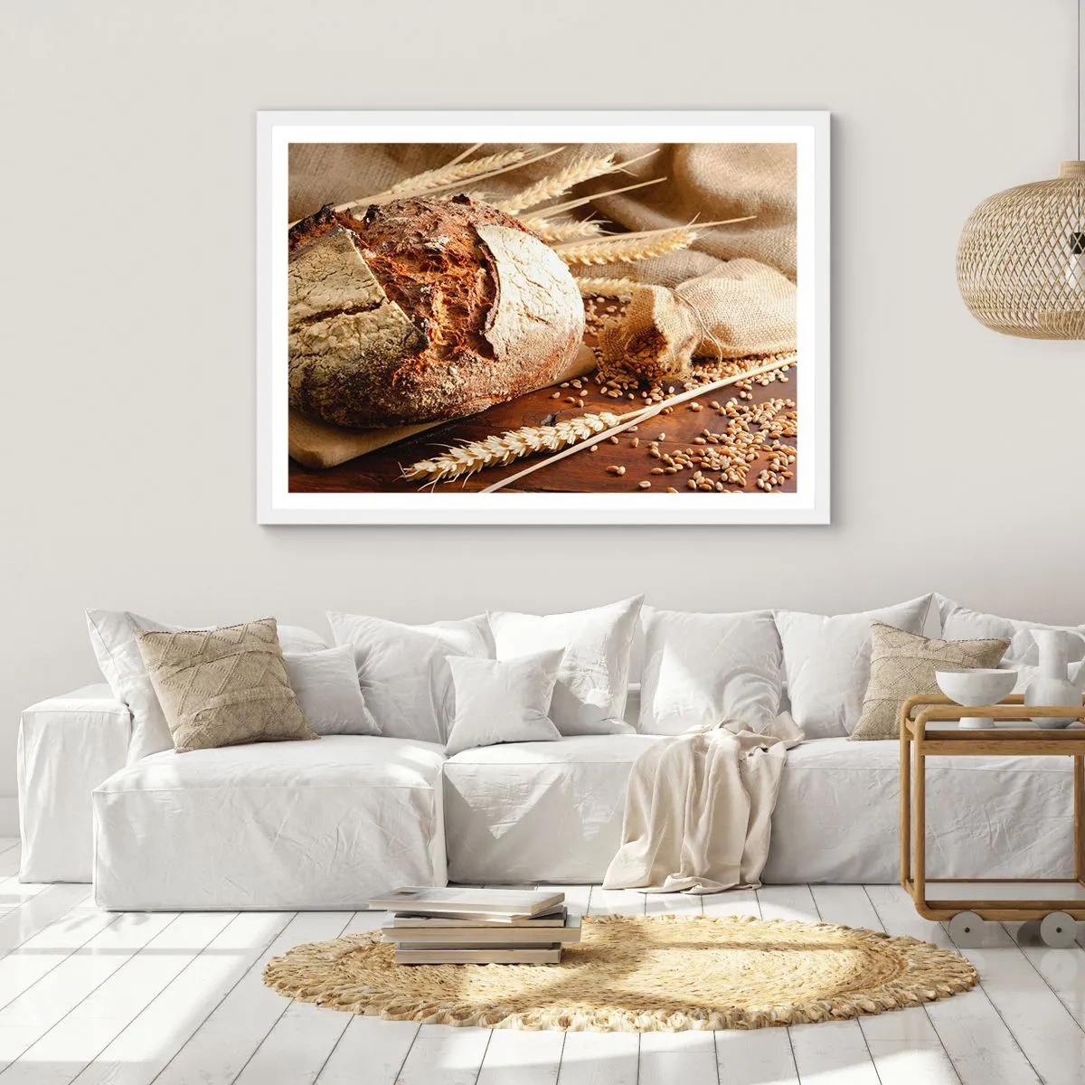 Affisch i vit ram - Aptitlig, doftande, knaprig - 91x61 cm