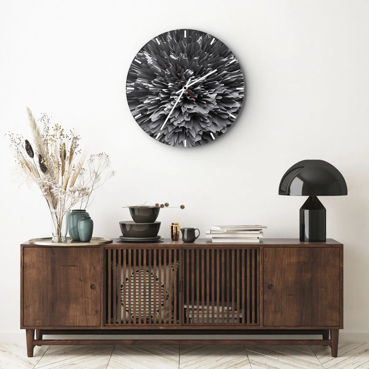 Väggklocka - Klocka på glas - Det kan inte bli vassare än så här - 40x40 cm