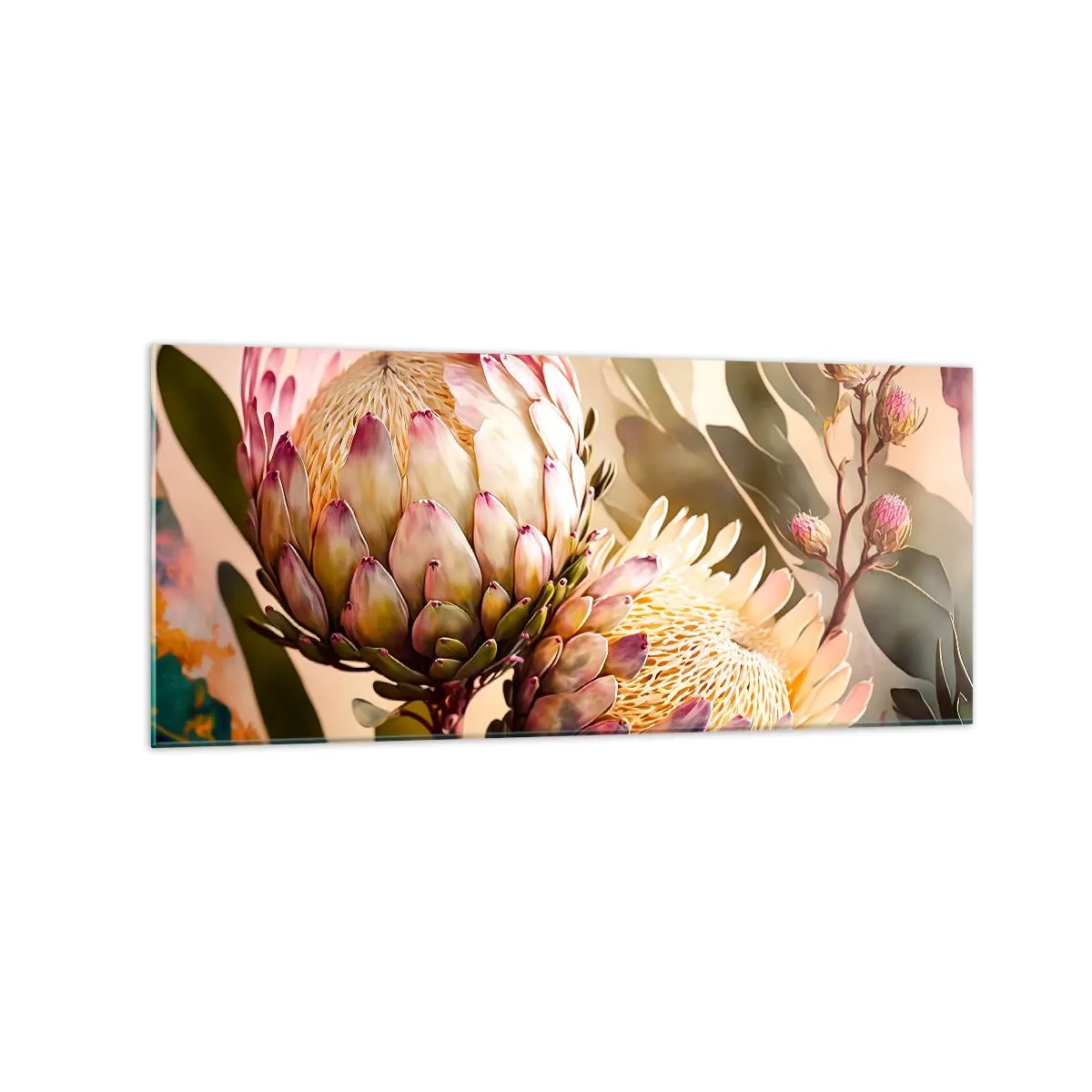 Glastavla - Bild på glas - Ömsint omfamnad - 120x50 cm