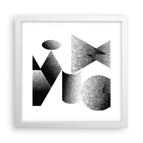 Affisch i vit ram - Vinklar och ovaler - 30x30 cm