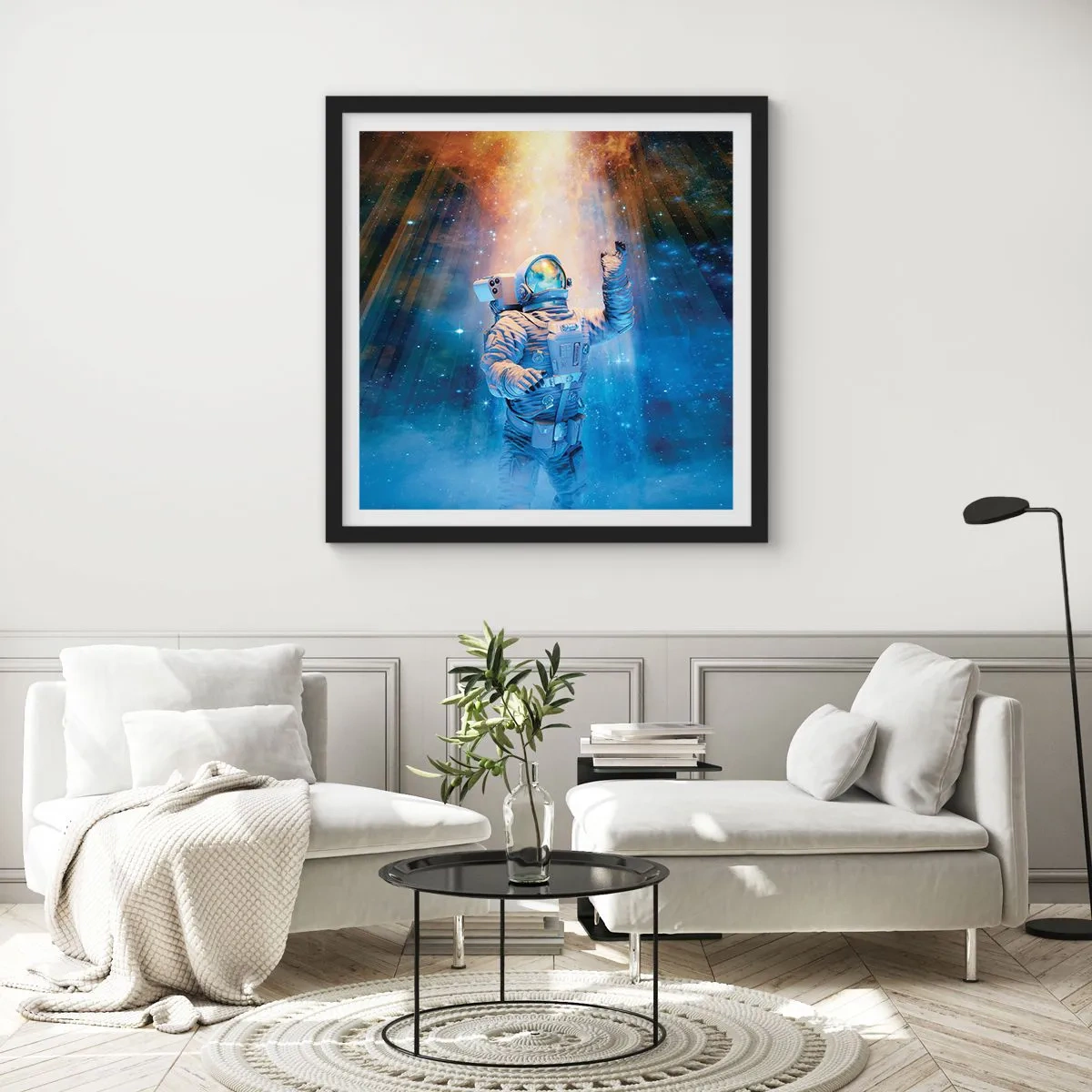 Affisch i svart ram - Äntligen i målet - 40x40 cm