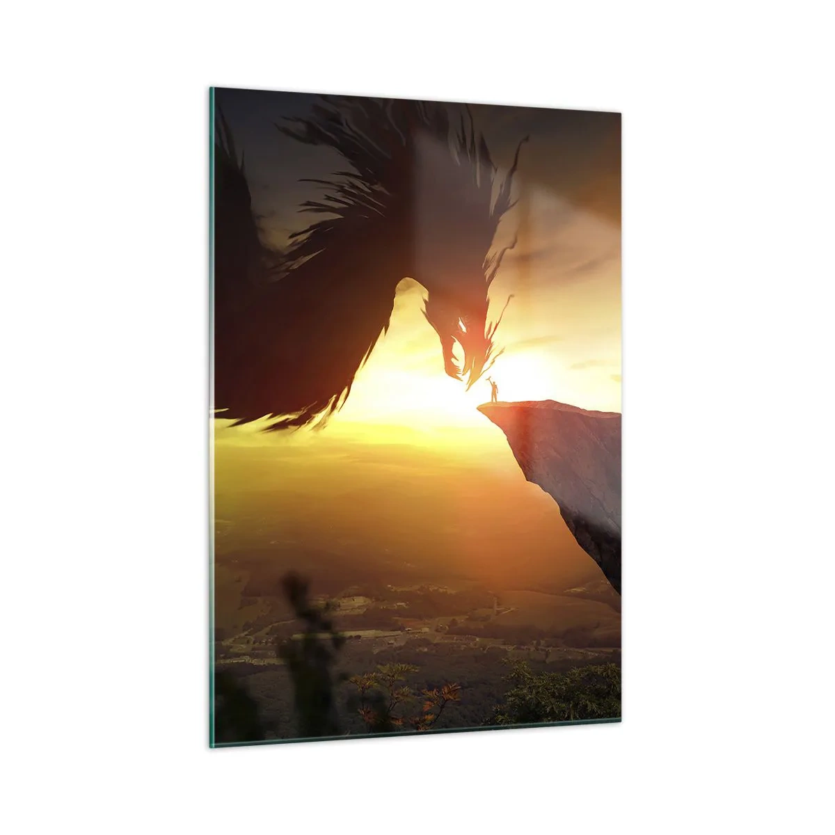 Glastavla - Bild på glas - Drakens tämjare - 50x70 cm