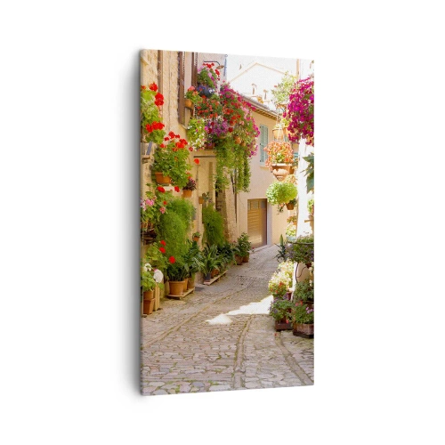 Canvastavla - Bild på duk - I blommornas flod - 45x80 cm
