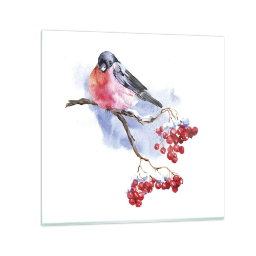 Glastavla - Bild på glas - Vinter i färger - 50x50 cm