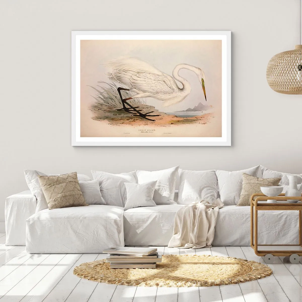 Affisch i vit ram - En dam i vassen - 40x30 cm