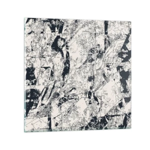 Glastavla - Bild på glas - Motsatsernas interpenetration - 70x70 cm