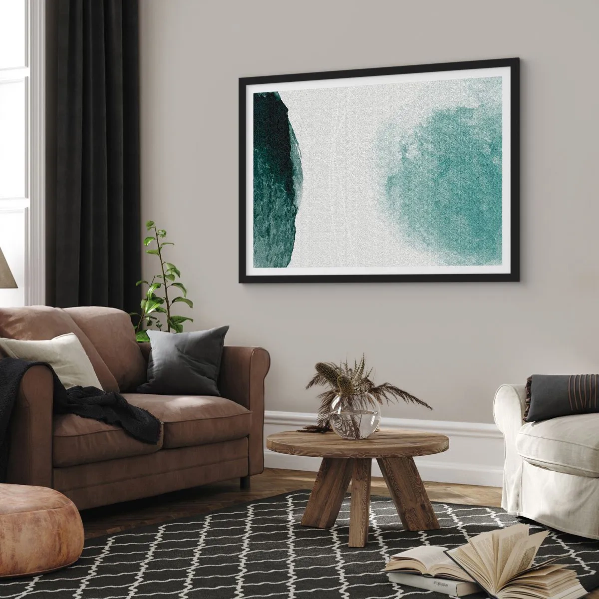 Affisch i svart ram - Ett möte med dimma - 50x40 cm