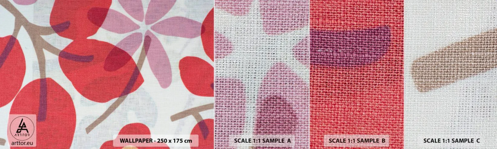 Provbit av fototapet Premium Canvas - Blomsterkomposition i rosa - Boho, Blommor, Minimalism - 100x30 cm