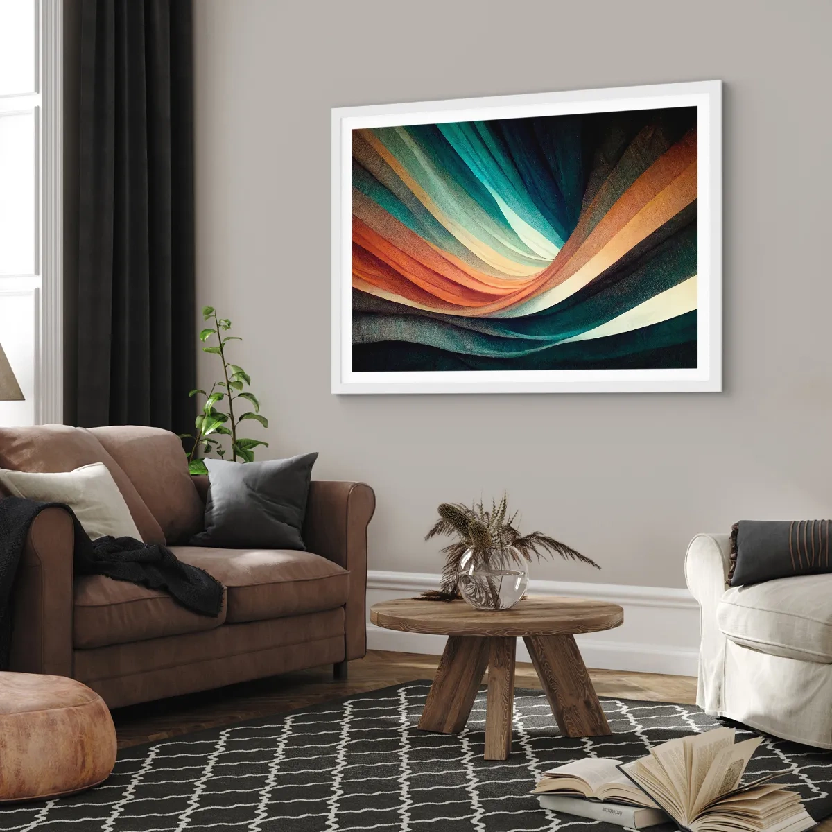 Affisch i vit ram - Vävd av färger - 91x61 cm